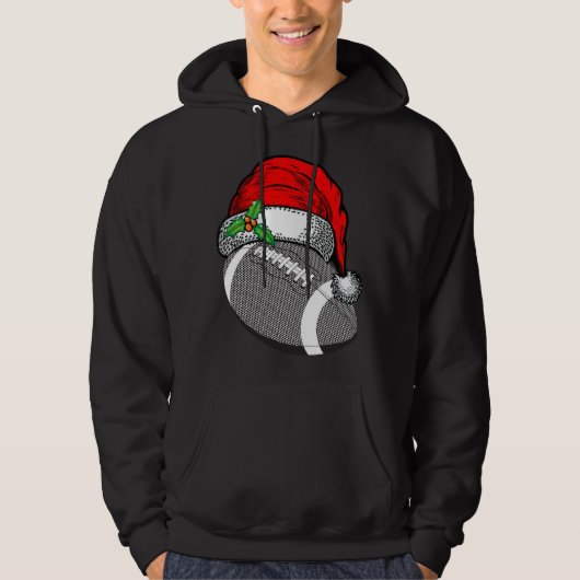 Weihnachtsfußball Weihnachtsmannmütze Funny Gift Hoodie (Vorderseite)
