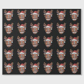Weihnachtsfußball Weihnachtsmannmütze Sport Weihna Geschenkpapier (Flach)