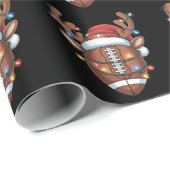 Weihnachtsfußball Weihnachtsmannmütze Sport Weihna Geschenkpapier (Rolleneckpunkt)