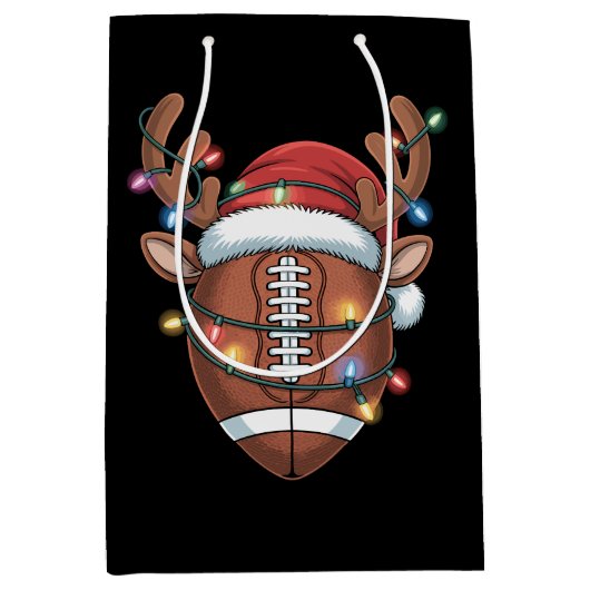 Weihnachtsfußball Weihnachtsmannmütze Sport Weihna Mittlere Geschenktüte (Vorderseite)