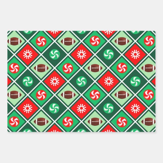Weihnachtsfußball-Wrapping Paper Sheets Geschenkpapier Set (Vorderseite 2)