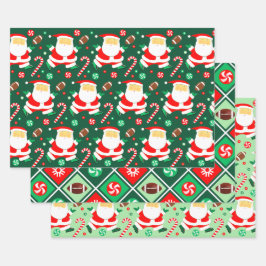 Weihnachtsfußball-Wrapping Paper Sheets Geschenkpapier Set