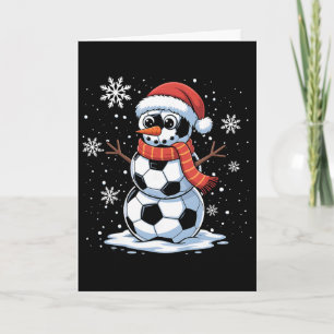 Weihnachtsfußballschneemann Weihnachten Frauen Män Karte