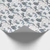 Weihnachtsfusstiermuster Geschenkpapier (Ecke)