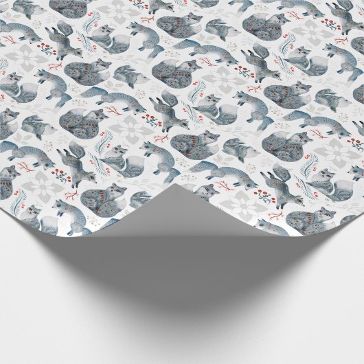 Weihnachtsfusstiermuster Geschenkpapier (Ecke)