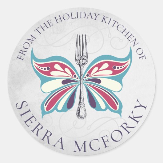 Weihnachtsgabel mit Aufkleber hausgemacht (Vorderseite)