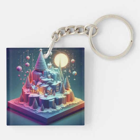 Weihnachtsgalaxie Schlüsselanhänger (Rückseite)