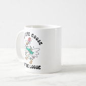 Weihnachtsgans auf freiem Fuß Weihnachten Kaffeetasse (Vorderseite Links)