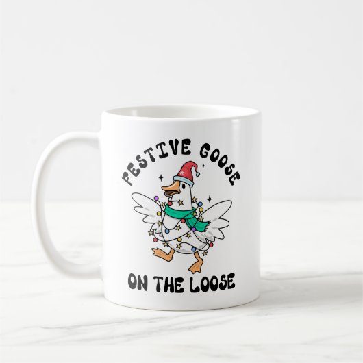 Weihnachtsgans auf freiem Fuß Weihnachten Kaffeetasse (Links)