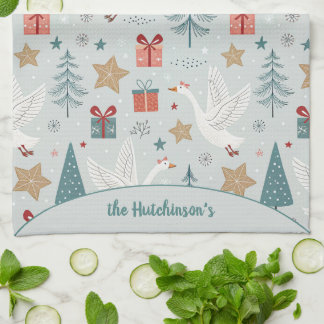 Weihnachtsgans Familienname Geschirrtuch