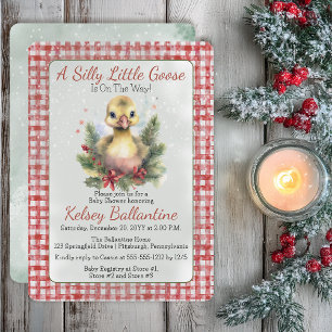 Weihnachtsgans-Gänschen-Baby-Party Einladung