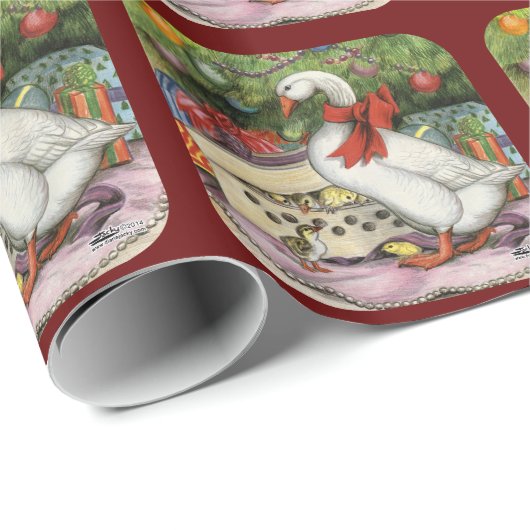 Weihnachtsgans Geschenkpapier (Rolleneckpunkt)