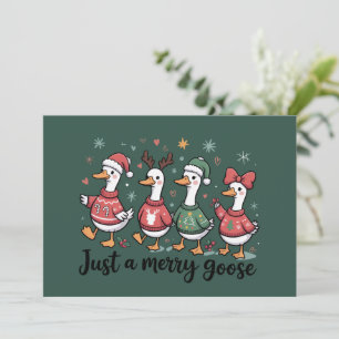 Weihnachtsgans Lustig Nur Eine Fröhliche Gans Weih Feiertagskarte