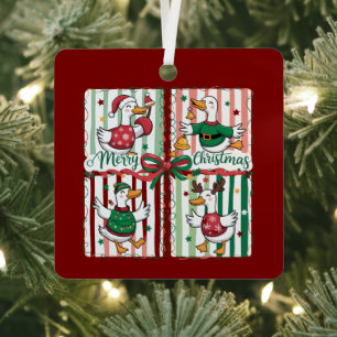 Weihnachtsgans Lustiges Feiertags Tier Rentier Ent Ornament Aus Metall