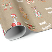 Weihnachtsgans Merry Goosman Geschenkpapier (Rolleneckpunkt)