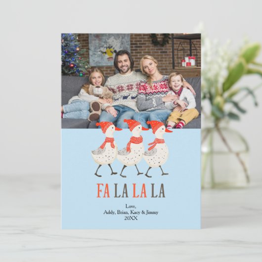 Weihnachtsgans Niedliches Foto Feiertagskarte (Stehend Vorderseite)