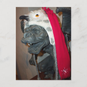 Weihnachtsgargoyle Feiertagspostkarte