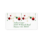 Weihnachtsgarland auf Weiß Adressaufkleber (Vorne)