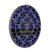 Weihnachtsgarland, Blau, Ihr Name, Personalisieren Dartscheibe (Vorderseite Links)