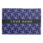 Weihnachtsgarland, Blau, Ihr Name, Personalisieren Kissenbezug (Rückseite)