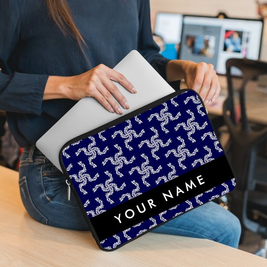 Weihnachtsgarland, Blau, Ihr Name, Personalisieren Laptopschutzhülle