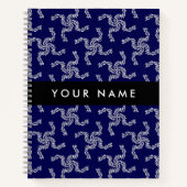 Weihnachtsgarland, Blau, Ihr Name, Personalisieren Notizblock (Vorderseite)