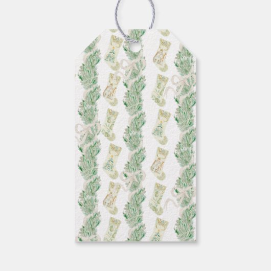 Weihnachtsgarland Bow Bedford Strümpfe Geschenkanhänger (Rückseite)