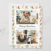 Weihnachtsgarland & Bow Muster 3 Foto Feiertagskarte (Vorderseite)