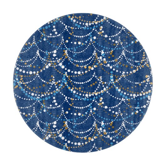 Weihnachtsgarland: Festliche nahtlose Muster Schneidebrett (Vorderseite)