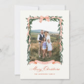 Weihnachtsgarland-Foto Feiertagskarte (Vorderseite)