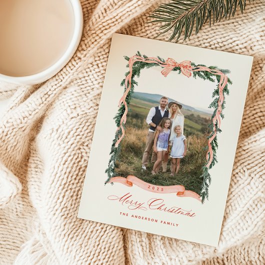 Weihnachtsgarland-Foto Feiertagskarte
