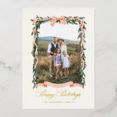 Weihnachtsgarland-Foto Folien Feiertagskarte (Vorderseite)