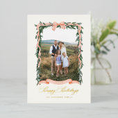 Weihnachtsgarland-Foto Folien Feiertagskarte (Stehend vorne)