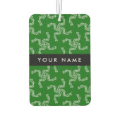 Weihnachtsgarland, Grün, Ihr Name, Personalisieren Autolufterfrischer (Rückseite)