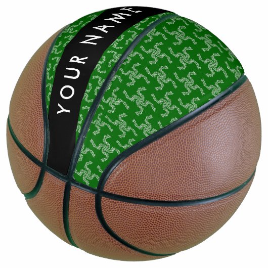 Weihnachtsgarland, Grün, Ihr Name, Personalisieren Basketball (angewinkelt)