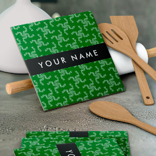 Weihnachtsgarland, Grün, Ihr Name, Personalisieren Fliese