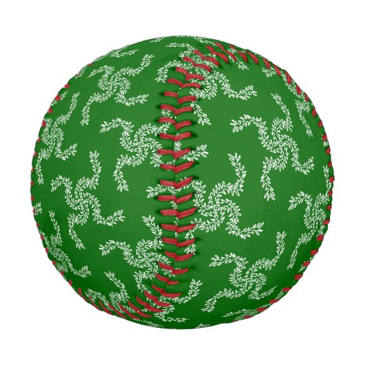 Weihnachtsgarland Grün, Weihnachtsdekoration Baseball (Schrägansicht)