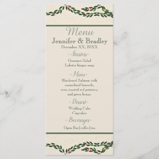 Weihnachtsgarland Menükarte (Vorderseite)