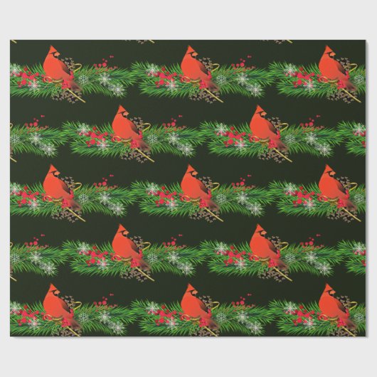 Weihnachtsgarland mit Kardinal Birds Glossar Geschenkpapier (Flach)