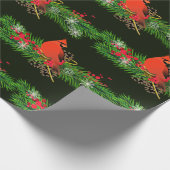 Weihnachtsgarland mit Kardinal Birds Glossar Geschenkpapier (Ecke)