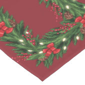 Weihnachtsgarland mit roten Bogen Kurzer Tischläufer (Ecke)