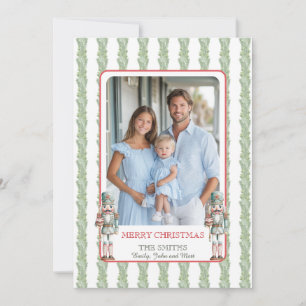 Weihnachtsgarland Nussknacker Grandmillennial Foto Feiertagskarte