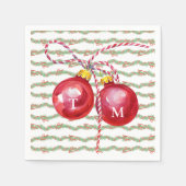 Weihnachtsgarland Ornament Monogram Preppy Napkin Serviette (Vorderseite)