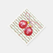 Weihnachtsgarland Ornament Monogram Preppy Napkin Serviette (Ecke)