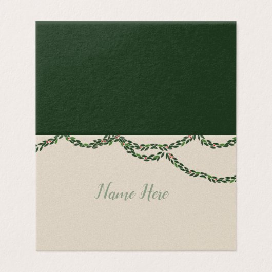 Weihnachtsgarland-Platzkarten (Außenseite Aufgefaltet)