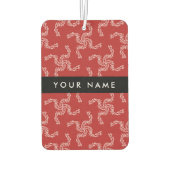 Weihnachtsgarland, Rot, Ihr Name, Personalisieren Autolufterfrischer (Rückseite)