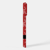 Weihnachtsgarland, Rot, Ihr Name, Personalisieren iPhone Hülle (Rechte Seite)