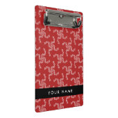 Weihnachtsgarland, Rot, Ihr Name, Personalisieren Mini Klemmbrett (Schrägansicht)