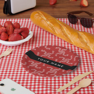 Weihnachtsgarland, Rot, Ihr Name, Personalisieren Pappteller