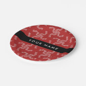 Weihnachtsgarland, Rot, Ihr Name, Personalisieren Pappteller (Schrägansicht)